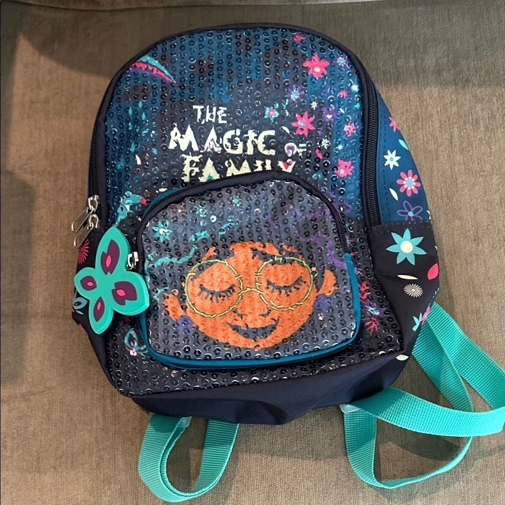 Disney Encanto Magic Family Sequin Backpack - Navy and Teal